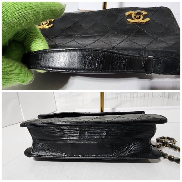 Authentic Chanel Vintage Matelasse Double Turnlock Shoulder Bag Black - Picture 6 of 16